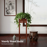 Chinese Design Floor Planter Rack Oriental Design Plant Holder Antique Look Hollow-Carved Pattern for Living Room, Balcony