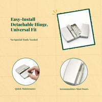 Stainless Steel Automatic Closing Partition Hinge, Surface-Mounted Toilet Door Hardware, Weight-Activated, Adjustable, Public Restroom, Easy to Install, Detachable, Suitable for Right Side Exit
