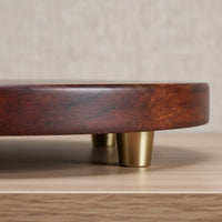 Round Wooden Base Multipurpose Wooden Pedestal Stand