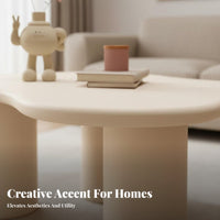 Mushroom-Shaped Table Cream aesthetic Household Furniture Round surface Modern Aesthetic for Decor lovers, Living Room, Office