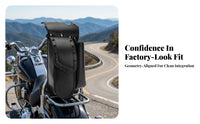 Studded Motorcycle Side Bag with Mounting Tabs Water-Resistant Motorcycle Side Bag Universal Synthetic Leather Saddlebag Large Capacity for Motorcyclists, Riders, Daily Riding