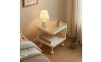 Nightstand with Light Modern Bedside Table with Shelf Versatile Furniture for Living Room