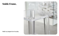 Clear Acrylic Stool Minimalist Design Transparent Stool Easy to Clean