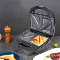 6-in-1 Breakfast Maker with Sandwich, Waffle, Donut, Steak, and Panini Plates, 750W, 220-240V