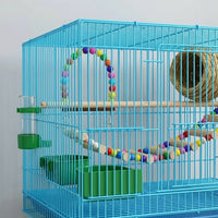 Pet Bird Cage for Small Birds, Foldable Breeder Cage with 1cm Bar Spacing, Indoor Home Habitat with Slide Out Tray, Single Level Cage Small Size