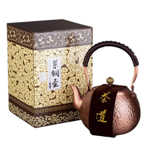 Copper Teapot Traditional Teapot with Lid Heat-Resistant for Collectors