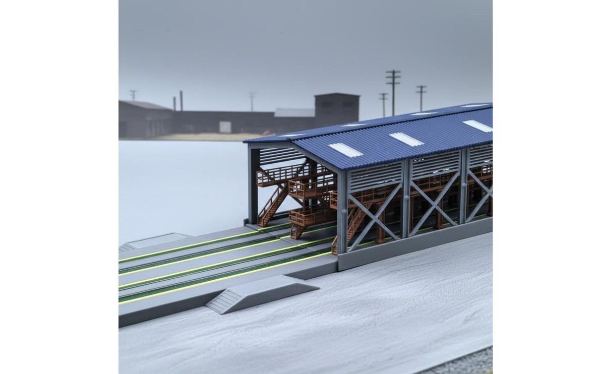 N Building Kit Bi-Color-Color Process N Train Maintenance Shed DIY Assembly 3D Printed Railway Maintenance Facility for Hobbyists