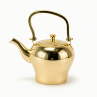 Teapot with Curved Spout Polished Kettle with Arched Handle Tabletop Tea Kettle for Kitchen Counter