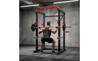 Power Cage with Pull-up Bar Multi-Functional Strength Rack Heavy-Duty Squat Cage for Weightlifters, Athletes, Home Gym