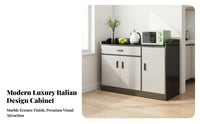 Modern Sideboard Cabinet Italian Design Dining Room Storage Cabinet Multi-Functional Kitchen Buffet Server for Homeowners, Families, Home Bar, Hallway