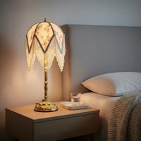 Elegant Design French Retro Table Lamp Timeless Elegance Beaded Tassel Lamp Ornate Brass Base Exquisite Gift Idea for Bedroom