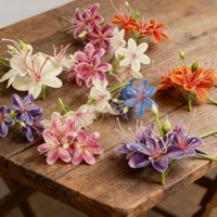 Mini 3-Head Lily Flower Heads DIY Hair Accessory Material for Photography and Floral Arrangement (100 pcs)