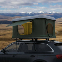 Automatic Opening Hard Shell Roof Tent Waterproof Rooftop Tent 2-3 Person Outdoor Gear Includes Telescopic Ladder for Campers