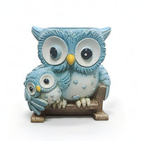 Owl Planter Resin Owl Plant Pot Textured for Desk