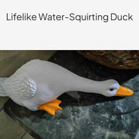 Resin Duck Drinking Statue for Garden Pond Decor