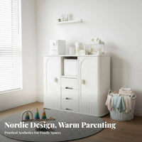 Wheeled Multi-compartment Storage multi-functional unit Large Capacity Household Furniture for young children