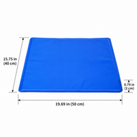 Self-Cooling Dog Mat for Hot Weather, Gel Pet Cooling Mat, Foldable & Portable Blue Dog Cool Mat, Washable