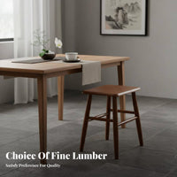 Hardwood Wood Square Stool Minimalist Design 4-Legged Wooden Stool small Size