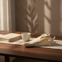 Resin Crocodile Skull Ornament Bone-Like Crocodile Skull Tabletop Sculpture Classy-Looking for Collectors, Decorators, Living Room, Study, Tea Table