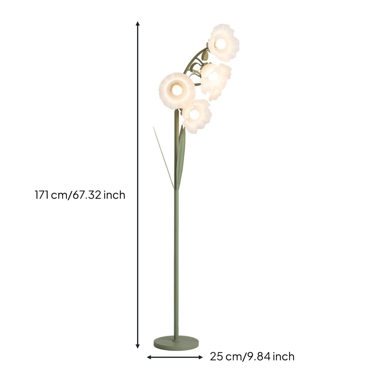 Floor Lamp with Petal Heads Corded Floor Lamp with Foot Switch Convenient for Readers, Bedroom