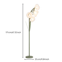 Floor Lamp with Petal Heads Corded Floor Lamp with Foot Switch Convenient for Readers, Bedroom
