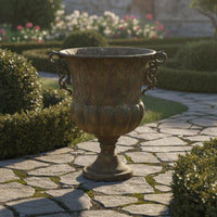 Vintage Planter Urn Rustic Ornate Pedestal Planter Decorative Garden Urn for