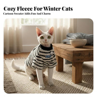 Hairless Cat Sweater Comfortable Hairless Cat Fleece Shirt Soft Pet Clothing for Cats, Kittens, Cold Weather, Daily Wearing