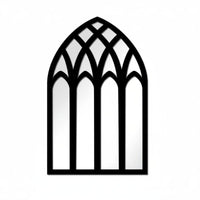 Gothic Window Mirror Lightweight Fake Window Mirror Sticker 3D Effect