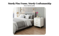 3-Drawer Nightstand Easy to Clean 3-Drawer Cabinet Italian Look for Guest Room