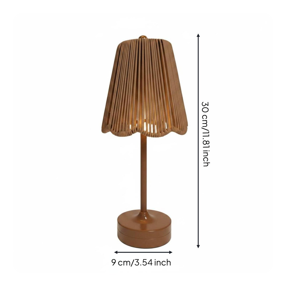 Rattan Table Lamp Handwoven Wireless Table Lamp Cordless for Home Decor