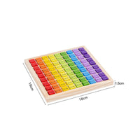 Multiplication Board with Wooden Tiles Hands-on Multiplication Board Game Math Toy Interactive Sturdy for Children, Classroom