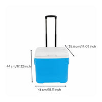 Trolley Insulated Trolley 30L Large Capacity Portable Rolling Chiller Hot and Cold Use Rolling Ice Chest for Campers, Picnics, Tailgating