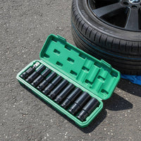 11 Pieces Long-Reach Deep Socket Set Versatile Metric Socket Set Heavy-Duty Tool Long-Wearing for Automotive Repair, Garage