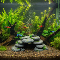 Resin Rock Cave Naturalistic Design Stacked Pebble Decoration Aquatic Habitat Hiding Location No Edges Aquatic Habitat Hiding