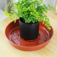 Plant Saucers and Drip Tray Set, Round Trays with Drainage Grooves, Plant Trays for Indoor or Outdoor Plants