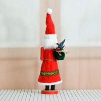 36cm Santa Claus Nutcracker Solid Wood Figurine Christmas Decoration