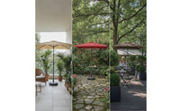 Rectangular Umbrella with Base Tilt-Adjustable Patio Umbrella with Base Sunsun-Blocking Freestanding Shade Canopy for Balcony, Garden