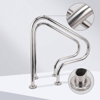 2 Pieces Rustproof Pool Handrail Corrosion-Resistant Swimming Pool Handrail Cylindrical Hardware Sturdy for Hotel Operators