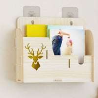 Adhesive Organizer Rack No-Drill Installation Wall Shelf Built-in Phone Holder