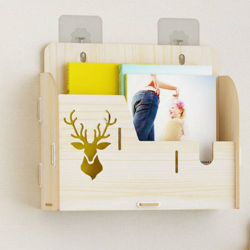 Adhesive Organizer Rack No-Drill Installation Wall Shelf Built-in Phone Holder