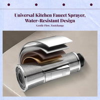 Pull Down Faucet Sprayer Head Replacement, Stainless Steel, 3 Modes, Universal Fit, Kitchen Sink