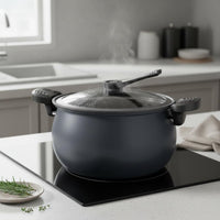 Induction and Gas Compatible Micro Pressure Cooker Non-Stick Nonstick Pressure Cooker Easy Cleaning Cooking Appliance Large Capacity for Stewing