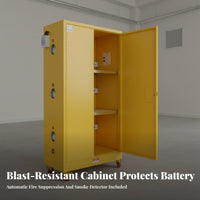 Battery Charging Cabinet Leakage Protection Thermal Containment-Resistant Storage Cabinet Heavy Duty Fire Resistant Locker for Factory Workers