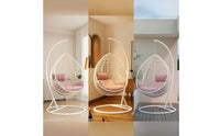 Woven Hanging Basket Chair with Stand Comfortable Egg Chair with Stand Weather-Resistant Swing Seat Stable for Balcony
