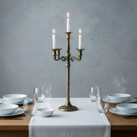 5 Arm Candelabra Antique Bronze Finish 5-Arm Candle Holder Vintage Design