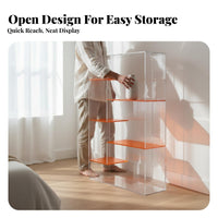 Clear Multi-Tier Stand Transparent Design Display Shelf Openroom arrangementSaving for Collectors, Homeowners, Study