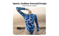 Zip Front Cut Cutcutout Single-Piece Quick-Dry Material Long Sleeve Zip Front Swimsuit women's Wave-Riding Ing Bathing Suit UPF
