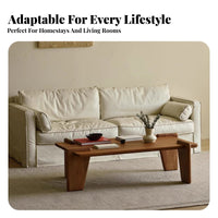 Wabi-Sabi Design Block Leg Center Table Japanese Aesthetic Household Furniture Vintage Look Rustic appeal for Tea lovers, Guesthouse Owners, Interior Designers, Living Room, Lounge Area