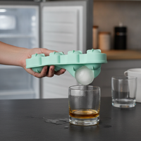 Silicone Sphere Ice Cube Tray with 8 Cavities, Easy Release Round Ice Ball Maker for Home and Commercial Use