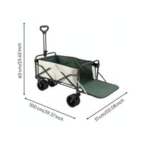 Foldable Wagon Swivel Wheels Collapsible Wagon Compact Fold for Picnics, Outings